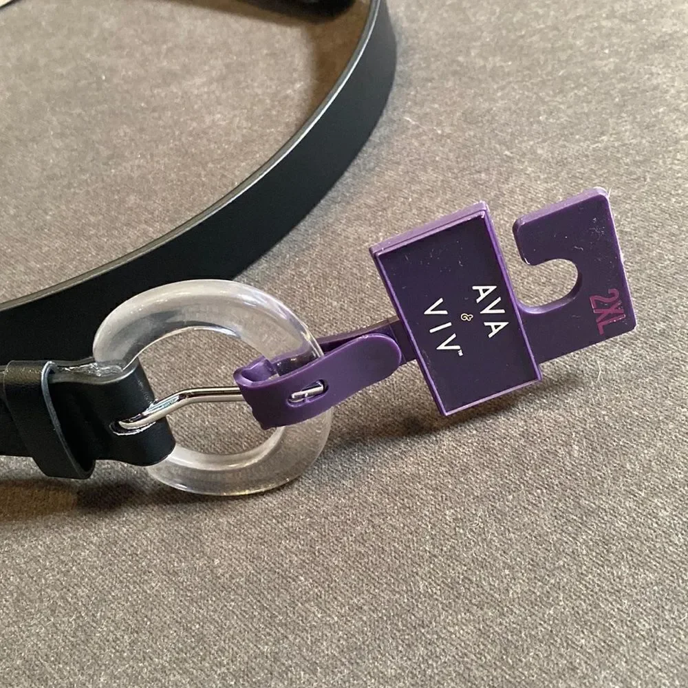Black Belt with Clear Buckle 2X - NWT